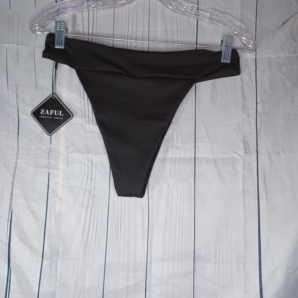 Zaful Black High-Waisted Bikini Bottom NWT - Picture 4 of 6